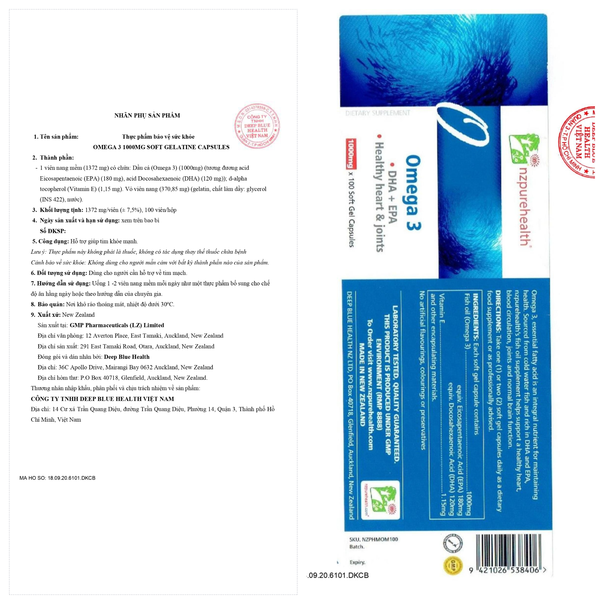 Thành Phần Của NZPurehealth Omega-3