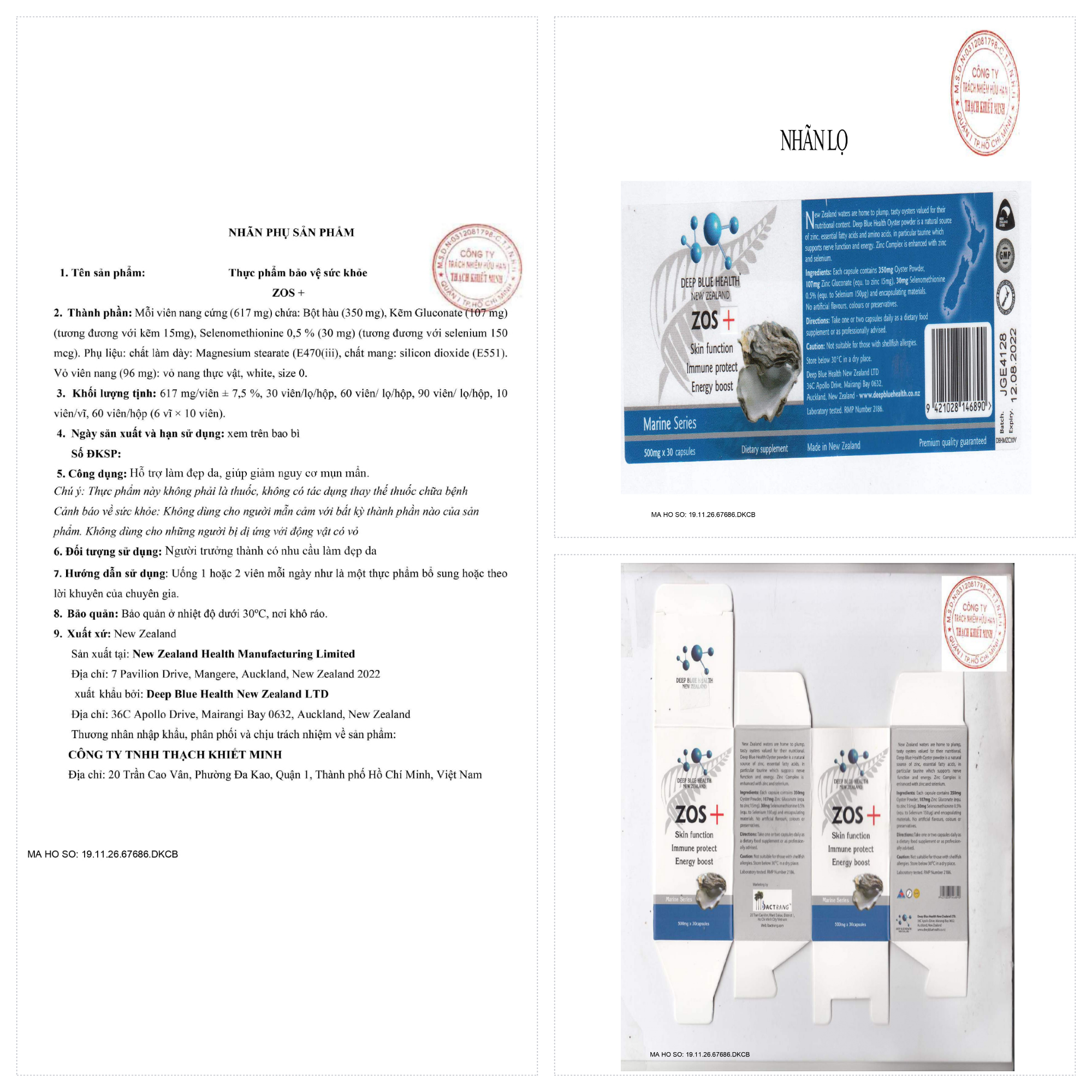 Hướng Dẫn Dùng Viên Hàu Biển Deep Blue Health ZOS+ 500mg